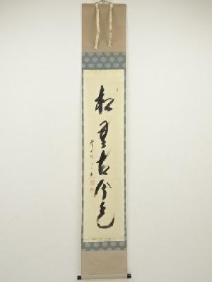 前大徳　西垣宗興筆　「松無古今色」一行書　肉筆紙本掛軸（共箱）